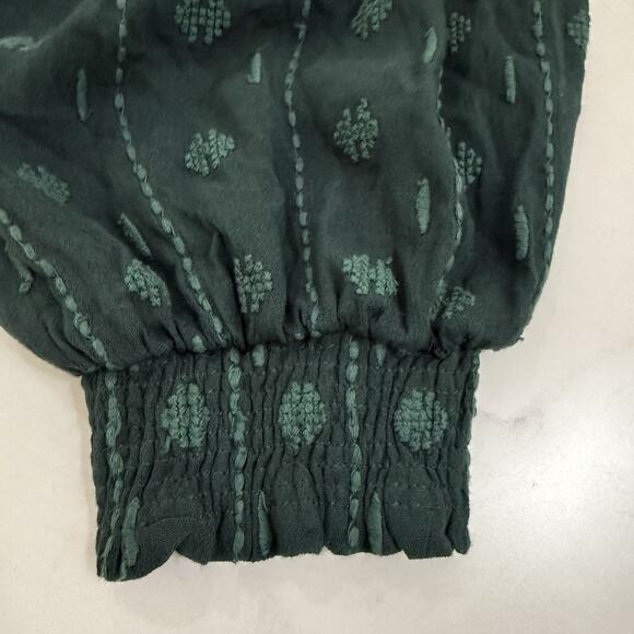 Wild DOLORES Shift Dress Size US 6 Emerald Green Smock High Neck Embroidered NEW - Picture 6 of 11